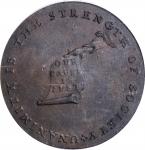 Undated (ca. 1793-1795) Kentucky Token. W-8810. Rarity-5. Copper. LANCASTER Edge. AU-58 (PCGS).