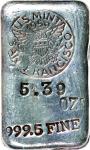 San Francisco Mint Cast Silver Ingot. 1959 Round Dated Hallmark. No Ingot Number. Lot 40. 5.39 Ounce