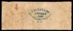 J.M. TAYLOR / BROKER/ 169 / Chatham Square / N.Y. on a 1854 Bank of Washtenaw $1 Note. Very Good to 