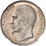 FRANCE IIe République (1848-1852). 5 francs Louis-Napoléon Bonaparte, Flan bruni (PROOF) 1852, A, Pa