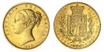 Great Britain. Victoria (1837-1901). Sovereign, 1839. First young head left, rev. Crowned Arms withi