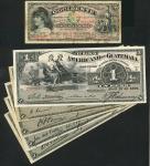 El Banco Americano de Guatemala, 1 Peso (5), 1899 - 1918, serial number 296717, 285576, 437333, 5869