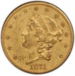 1871-CC自由像双鹰金币 PCGS XF 45 1871-CC Liberty Head Double Eagle