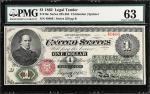 Fr. 16c. 1862 $1 Legal Tender Note. PMG Choice Uncirculated 63.