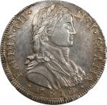 CHILE. 8 Reales, 1810-So FJ. Santiago Mint. Ferdinand VII. NGC AU-50.