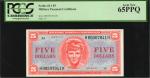 Military Payment Certificate. Series 611. $5. PCGS Currency Gem New 65 PPQ.