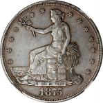 1875-S Trade Dollar. Type I/I. AU Details--Obverse Scratched (NGC).