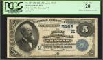 Shawano, Wisconsin. $5 1882 Date Back. Fr. 537. The First NB. Charter #5469. PCGS Currency Very Fine