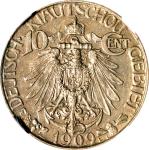 1909年青岛大德国宝壹角。柏林铸币厂。(t) CHINA. Kiau Chau. 10 Cents, 1909. Berlin Mint. NGC MS-62.