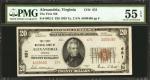 Alexandria, Virginia. $20 1929 Ty. 2. Fr. 1902-2. The First NB. Charter #651. PMG About Uncirculated