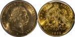 1892年奥地利弗朗茨4杜卡特金币 PCGS MS66 46335906