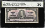 CANADA. Bank of Canada. 10 Dollars, 1937. BC-24a. PMG Very Fine 20.
