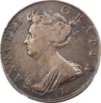 GREAT BRITAIN. 1/2 Crown, 1707-E Year SEXTO. Edinburgh Mint. Anne. NGC VF-25.