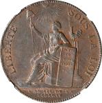 FRANCE. Constitution Period.2 Sols, 1791. Soho (Birmingham) Mint. NGC MS-62 Brown.