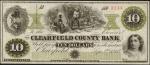 Clearfield, Pennsylvania. Clearfield County Bank. September 9, 1863. $10. Choice Uncirculated.