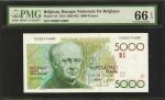 BELGIUM. Banque Nationals de Belgique. 5000 Francs, ND (1982-92). P-145. PMG Gem Uncirculated 66 EPQ