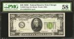 Fr. 2053-Glgs. 1928C $20 Federal Reserve Note. Chicago. PMG Choice About Uncirculated 58.