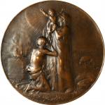 1901年耶稣基督、玛丽和约瑟夫铜章。 巴黎铸币厂。FRANCE. Jesus Christ, Mary & Joseph Bronze Medal, ND (ca. 1901). Paris Min