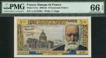 Banque de France, 5 new francs, 15 October 1959, serial number A.13 84464, blue, yellow and multicol