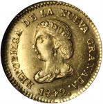 COLOMBIA. Peso, 1842-RS. Bogota Mint. NGC MS-63.