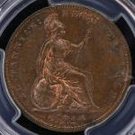 GREAT BRITAIN Victoria ヴィクトリア(1837~1901) Penny 1853  PCGS-MS63BN   UNC