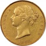 1841-(C)年英属东印度公司1莫胡尔金币。INDIA. British East India Company. Mohur, 1841.-(C). Calcutta Mint. Victoria.