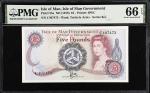 ISLE OF MAN. Isle of Man Government. 5 Pounds, ND (1979). P-35a. PMG Gem Uncirculated 66 EPQ.