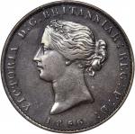 CANADA. Nova Scotia. 1/2 Penny Token Obverse Brockage, 1856. ANACS AU-55.