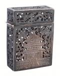 清末民国天坛龙纹镂空银质香烟盒一件，重55g，雕刻精美，包浆老道，保存完好，极美品