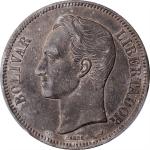 VENEZUELA. 5 Bolivares, 1900. Paris Mint. PCGS AU-53.