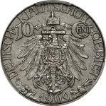 CHINA. Kiau Chau. 10 Cents, 1909. Berlin Mint. Wilhelm II. PCGS AU-58.