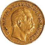 GERMANY. Hesse-Darmstadt. 5 Mark, 1877-H. Darmstadt Mint. Ludwig III. PCGS AU-53.