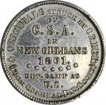 1861 (1879) Scott Confederate Half Dollar Token. Breen-8003. White Metal. About Uncirculated, Revers