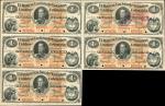 COLOMBIA. Banco Nacional. 1 Peso. March 1, 1881. P-141s. Uncut Partial Sheet of Five (5) Notes. Spec