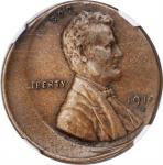 1919-S Lincoln Cent--Struck 15% Off Center--EF-40 BN (NGC).