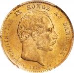 DENMARK. 20 Kroner, 1876-CS. Copenhagen Mint. Christian IX. PCGS MS-63.