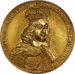 SWEDEN. Swedish Livonia. Gold Medallic 10 Ducats, ND (1655). Riga Mint. Karl Gustav X. PCGS Genuine-