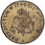 1744-A Sou Marque. Paris Mint. Vlack-23. Rarity-5. First Semester. MS-63 (PCGS).
