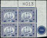 Hong Kong Postage Due Requisition Numbers Requisition "H", 1947 A group of top right corner blocks o