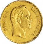 VENEZUELA. 100 Bolivares, 1889. Caracas Mint. PCGS AU-55 Gold Shield.