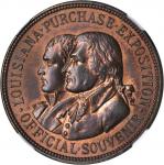 1904 Louisiana Purchase Exposition. Official Souvenir Medal. Copper. 33 mm. HK-301. Rarity-6. MS-63 