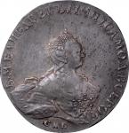 RUSSIA. Ruble, 1755-CNB RI. St. Petersburg Mint. Elizabeth. PCGS AU-58.