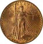 1908-D Saint-Gaudens Double Eagle. No Motto. MS-63 (NGC).