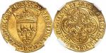 FRANCECharles VI (1380-1422). Écu d’or à la couronne, 1ère émission ND (1385). Av. + KAROLVS: DEI: G