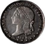 COLOMBIA. Peso, 1869/1869-MEDELLIN. Medellin Mint. PCGS EF-40.