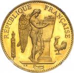 FRANCEIIIe République (1870-1940). Essai de 100 francs Génie, grandes écritures, Flan bruni (PROOF) 