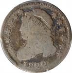 1822 Capped Bust Dime. JR-1, the only known dies. Rarity-3+. AG-3 (PCGS). CAC.
