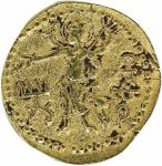 公元105-128年古代丝绸之路阎膏珍早期金币共三枚，较珍贵，极美品