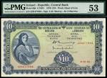 Central Bank of Ireland, £10, 2 December 1976, serial number 42D 477994, black on light green underp