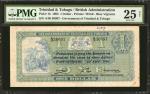 TRINIDAD & TOBAGO. British Administration. 1 Dollar, 1905. P-1b. PMG Very Fine 25 Net. Tears, Annota